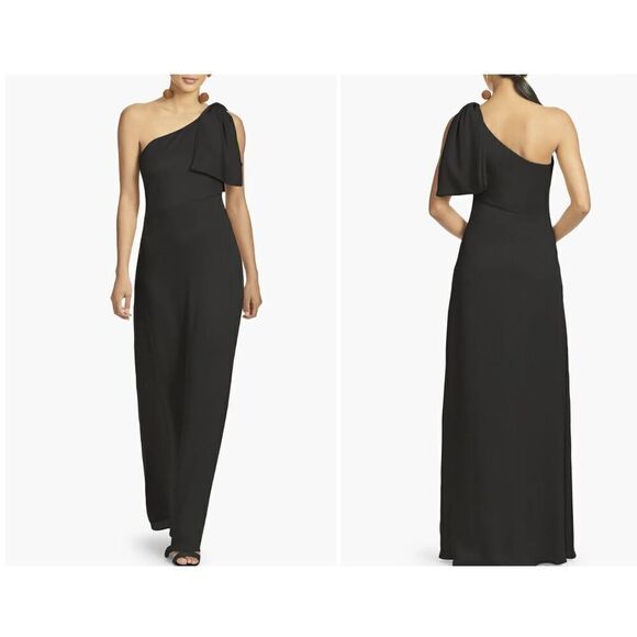 SACHIN & BABI Chelsea One-Shoulder Gown in Black Size 8 NEW but missing bow. - Picture 1 of 6